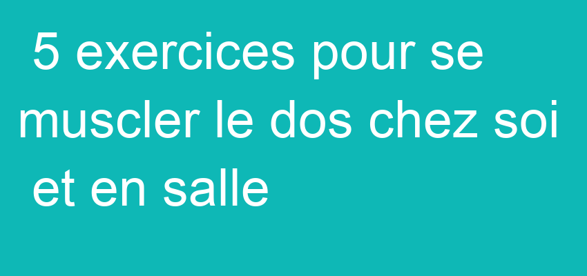 5 exercices pour se muscler le dos chez soi et en salle