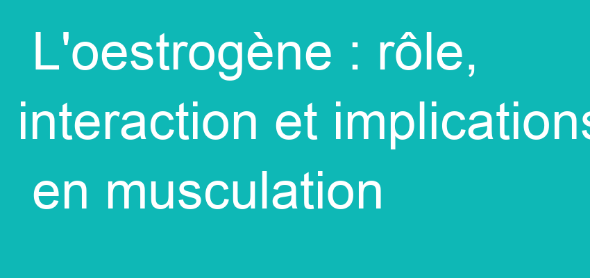 L'oestrogène : rôle, interaction et implications en musculation